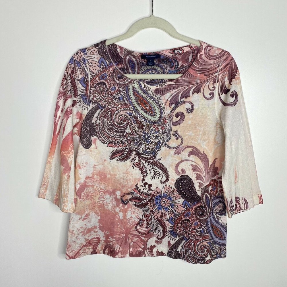 Ruby Rd. Blue And Westbound Pink Patterned Blouse… - image 5